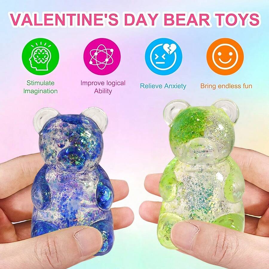 Cute Bear Squeeze Stress Relief Ball – Sensory Fidget Toy for Kids