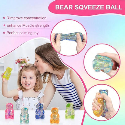 Cute Bear Squeeze Stress Relief Ball – Sensory Fidget Toy for Kids