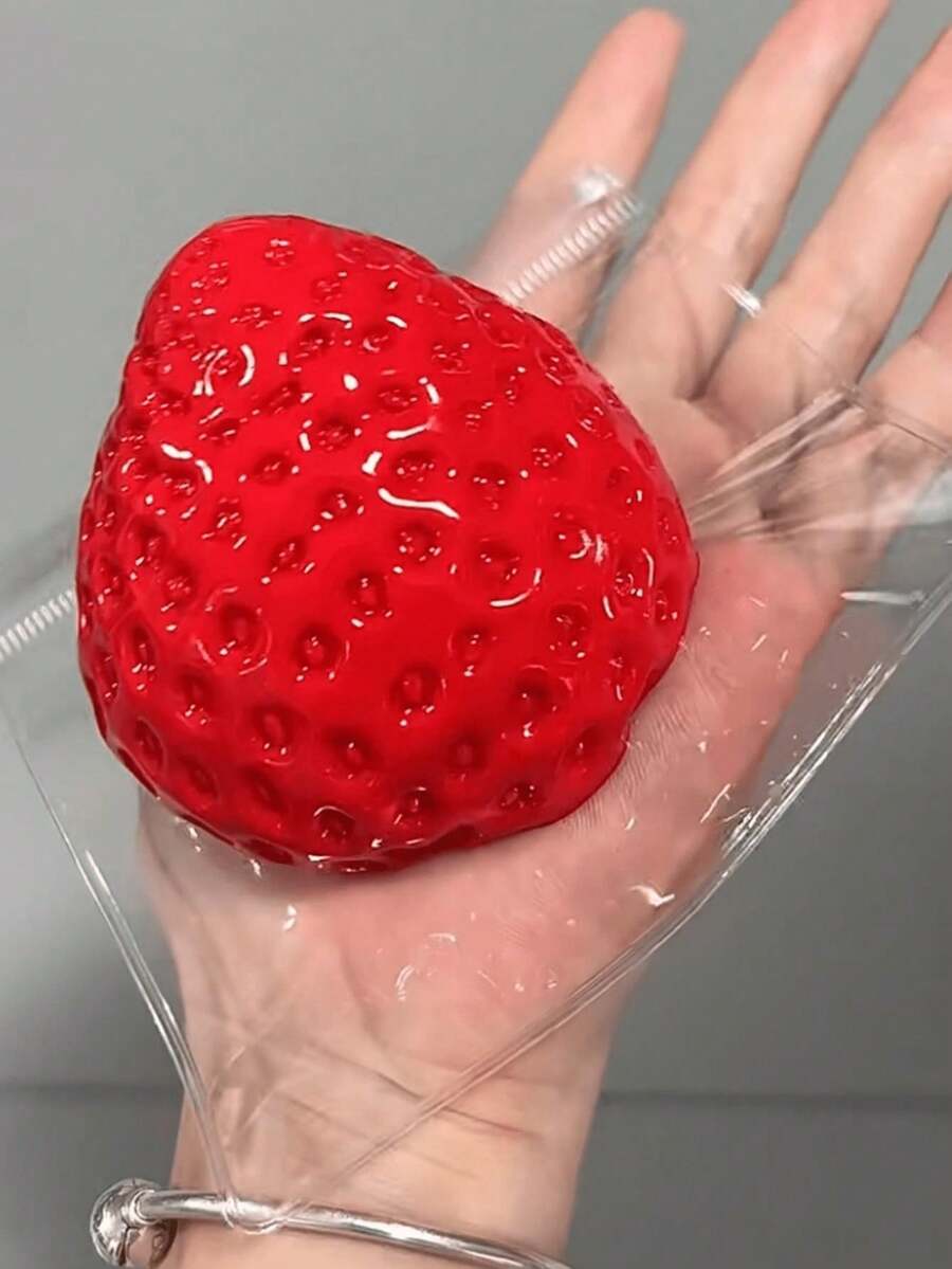 Soft Silicone Strawberry Cream Squeeze Toy – Stress Relief Fidget Ball