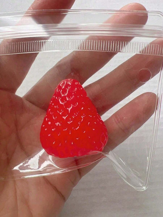 Soft Silicone Strawberry Cream Squeeze Toy – Stress Relief Fidget Ball