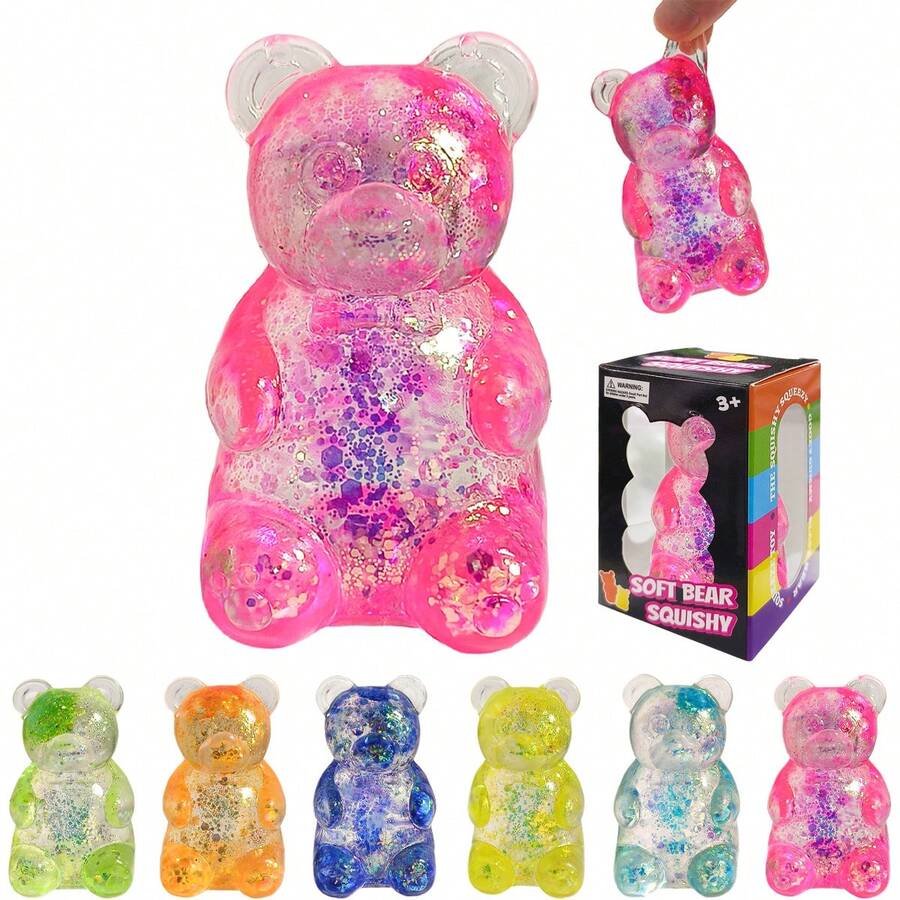 Cute Bear Squeeze Stress Relief Ball – Sensory Fidget Toy for Kids