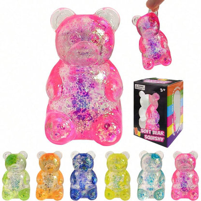 Cute Bear Squeeze Stress Relief Ball – Sensory Fidget Toy for Kids