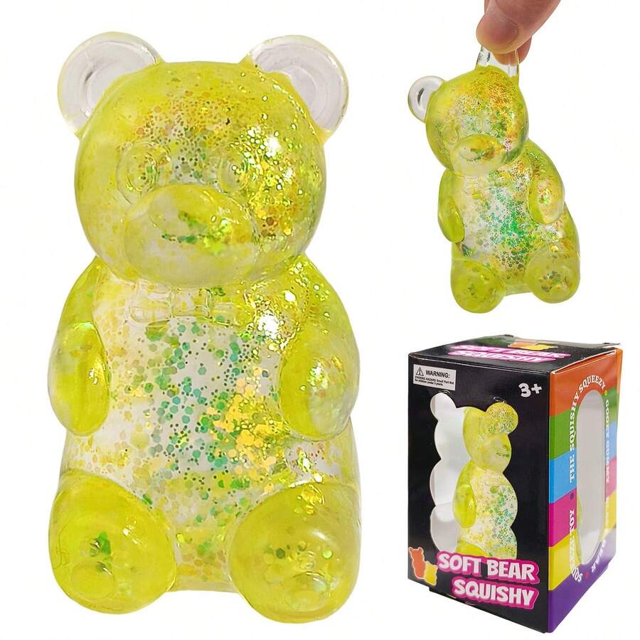Cute Bear Squeeze Stress Relief Ball – Sensory Fidget Toy for Kids