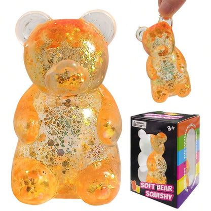 Cute Bear Squeeze Stress Relief Ball – Sensory Fidget Toy for Kids