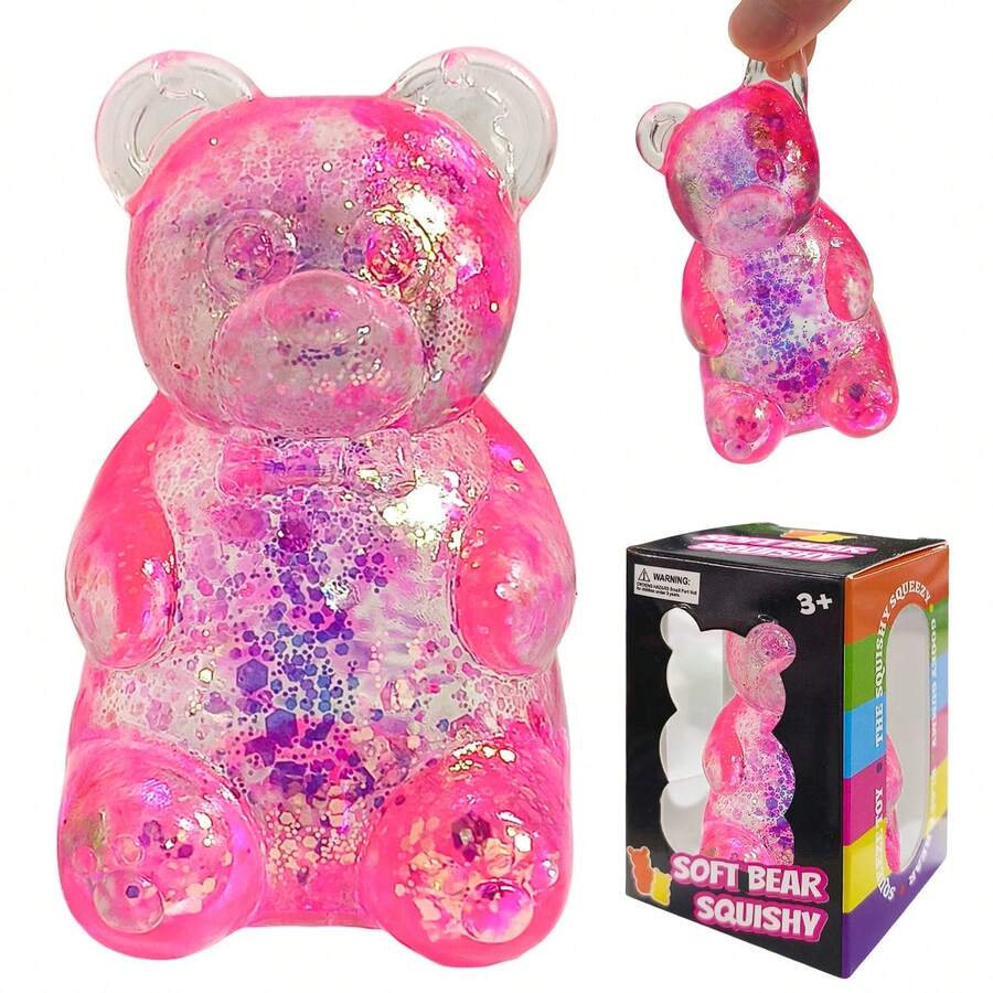 Cute Bear Squeeze Stress Relief Ball – Sensory Fidget Toy for Kids