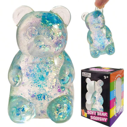 Cute Bear Squeeze Stress Relief Ball – Sensory Fidget Toy for Kids