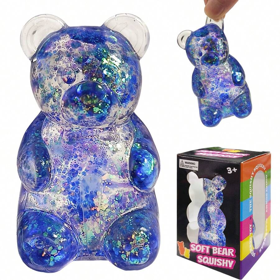 Cute Bear Squeeze Stress Relief Ball – Sensory Fidget Toy for Kids
