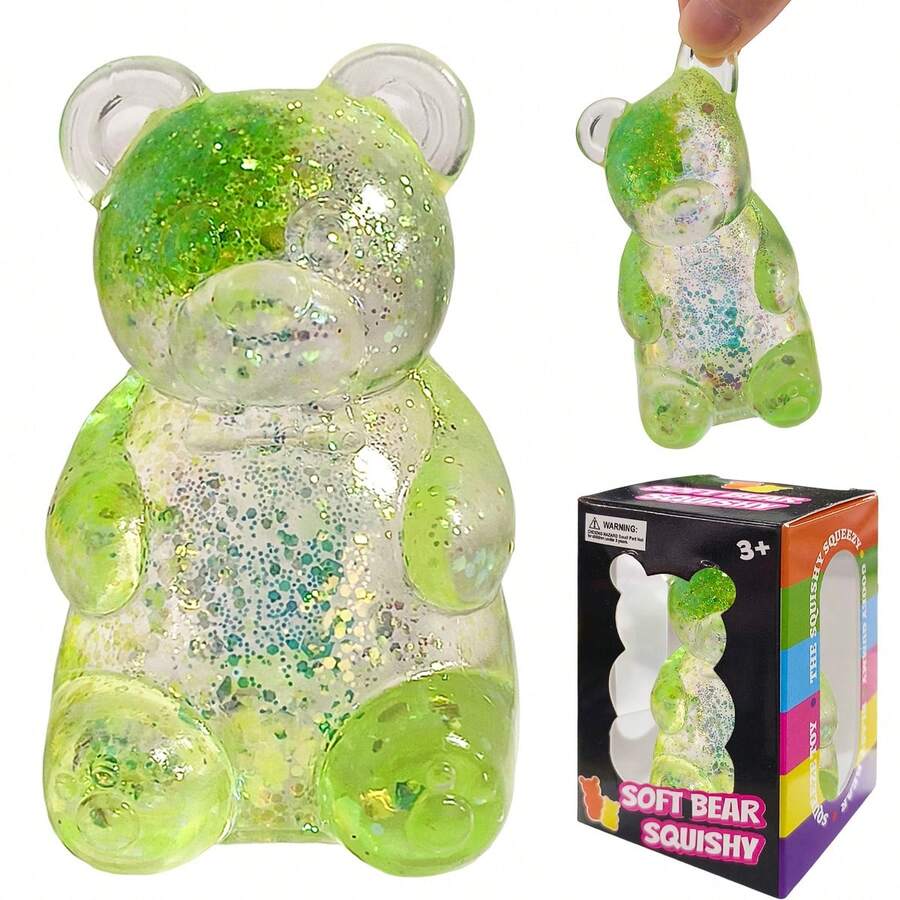 Cute Bear Squeeze Stress Relief Ball – Sensory Fidget Toy for Kids