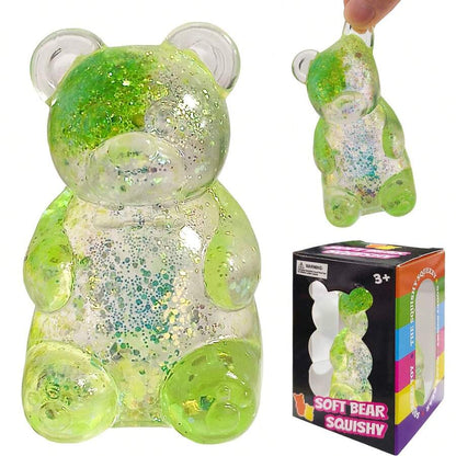 Cute Bear Squeeze Stress Relief Ball – Sensory Fidget Toy for Kids