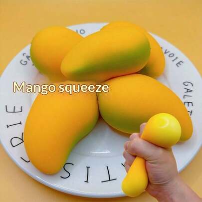 Realistic Mango Squeeze Toy – Food Stress Relief Fidget Ball