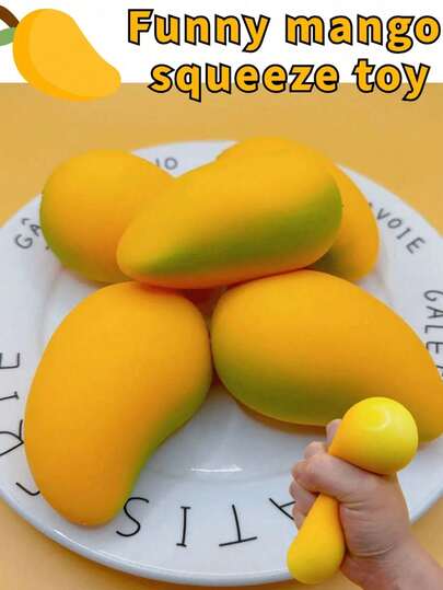 Realistic Mango Squeeze Toy – Food Stress Relief Fidget Ball